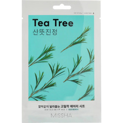 Missha Airy Fit Tea Tree Sheet Μάσκα Προσώπου για Ενυδάτωση με Πράσινο Τσάι 19gr