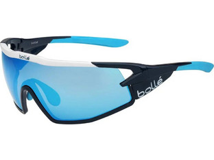 Bolle 12522 Ανδρικά Γυαλιά Ηλίου Μάσκα Κοκάλινα Μαύρα με Μπλε Φακό