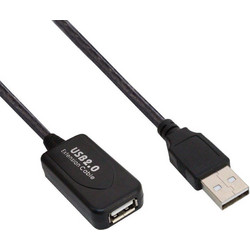 POWERTECH καλώδιο προέκτασης USB CAB-U039 με ενισχυτή, 480Mbps 5m, μαύρο