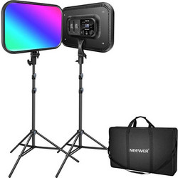 Σετ Φωτισμού Neewer RGB168 RGB LED (2 Φώτα Panel 60W, 2500K-8500K) με Τρίποδα