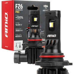 AMiO - Λάμπες LED F26 Pro Series HB4 12/24V 68W 2900-3550lm 6.000K Full Can-Bus Plug&Play - 2 Τεμ. (04875/AM)