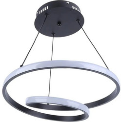 POWERTECH LED φωτιστικό οροφής HLL-0154, 25W, 4000K, Φ40cm, 1m, μαύρο