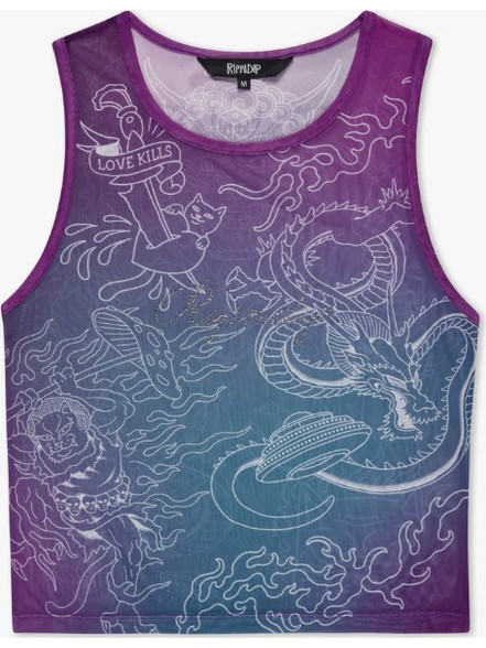RipnDip Trace Mesh Cropped Tank