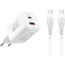 Veger TR150 Φορτιστής με Καλώδιο USB-C με Θύρα USB-A & Θύρα USB-C 100W Power Delivery