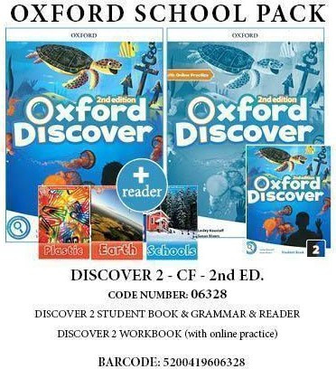 DISCOVER 2 (2ND) PACK CF (SB + WB + GRAMMAR + READERS: PLASTIC/SCHOOLS/EARTH ) - 06328