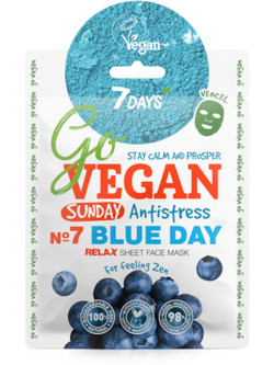 7Days Go Vegan Blue Day For Feeling Zen Sheet Μάσκα Προσώπου 25gr