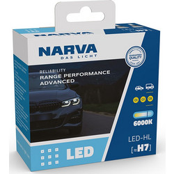 Narva Λάμπες LED H7/Η18 Range Performance Advanced 12/24V 6000K σετ 2τμχ