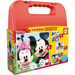 Παιδικό Puzzle Educa Progressive Mickey Mouse 4 in 1 12 + 16 + 20 + 25 Κομμάτια