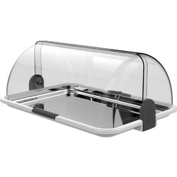 Ψυχόμενη Βιτρίνα RollTop με Inox δίσκο 46 5x31 5x19 5cm Λευκή Garibaldi c547459