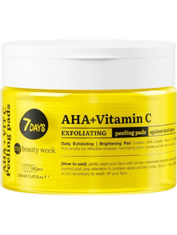 7Days Exfoliating Pads AHA + Vitamin C Μανδελικό Peeling Προσώπου 50τμχ