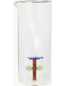 Coincasa γυάλινη κανάτα με σχέδιο λουλούδι 22 x 9 cm - 006813413 Διάφανο