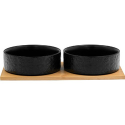 FLEURS ΜΠΩΛ 30x15x5.5cm ΠΟΡΣΕΛΑΝΗ ΜΑΥΡΟ ΦΥΣΙΚΟ BAMBOO LIBERTA 030038