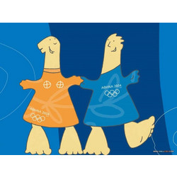 Olympus Phevos & Athina Mascot of Athens Olympic Games 2004 Ψηφιδωτό Diamond Painting Kit 40x30cm