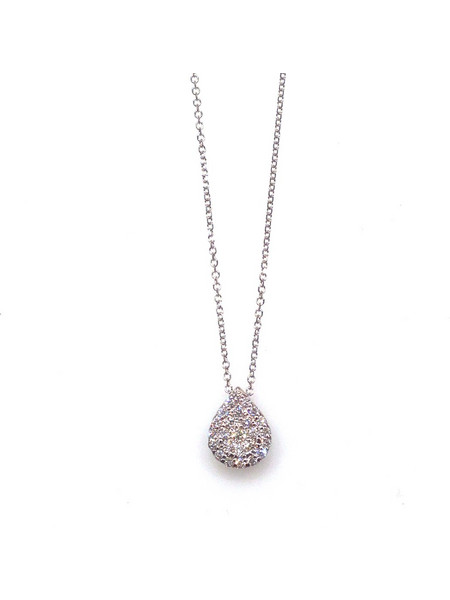 Κολιέ pear shape DIAMONDJOOLS Invisible από λευκό χρυσό Κ18 με διαμάντια