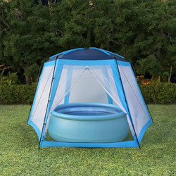 vidaXL Σκίαστρο Πισίνας Υφασμάτινο - Μπλε, 500 x 433 x 250 cm