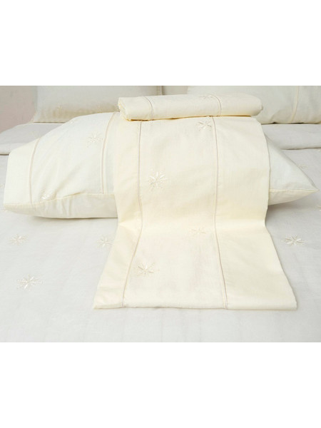 Σεντόνια Νυφικά Υπέρδιπλα Σετ Wedding Time 1019 Ecru Cotton Viopros (240x260) 4Τεμ