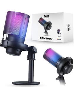 DNA GAMEMIC 1 condenser microphone USB RGB for computer gaming studio wired mic holder desktop stand pop filter set