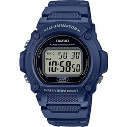 Casio Standard Ψηφιακό Ανδρικό Ρολόι Χρονογράφος με Μπλε Καουτσούκ Λουράκι W-219H-2AVEF
