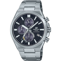 Casio Edifice Ανδρικό Ρολόι Χρονογράφος Solar με Ασημί Μεταλλικό Μπρασελέ EFS-S630D-1AVUEF
