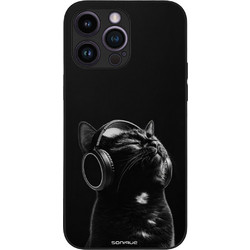Sonique Men's Edition Θήκη με Σχέδιο «Audio Kitten - Black» (iPhone 14 Pro Max)