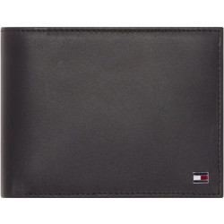TOMMY HILFIGER AM0AM00657 002 Μαύρο δερμάτινο πορτοφόλι Eton trifold
