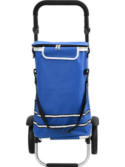 vidaXL Καρότσι Αγορών 36,5x46,5x100,5 εκ Ύφασμα Oxford - μπλε