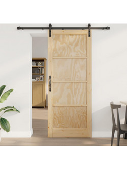 vidaXL Πόρτα Εσωτερική Συρόμενη Ξύλινη Φυσική 86x211cm 3445403