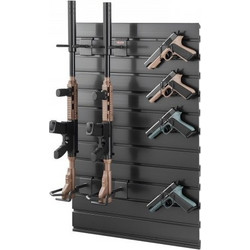 Ράφι Όπλων VEVOR, Τοίχου, Αποθήκευση Τακτικών Τυφεκίων, Καραμπινών και Πιστολιών, Βαρέως Τύπου Πάνελ PVC & Μεταλλικά Ράφια Τοίχου, Κρατά με Ασφάλεια έως 2 Τυφέκια & 4 Πιστόλια, Οργανωτής Αξεσουάρ Όπλω