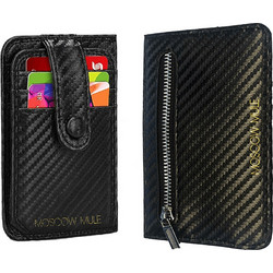 MOSCOW MULE Slim Smart Πορτοφόλι Καρτών με αντικλεπτικό RFID για κάρτες κέρματα χαρτονομίσματα PU Carbon Fiber