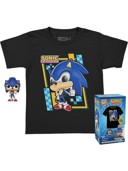 Funko Pocket Pop! & Tee (Child) Sonic The Hedgehog - Sonic Vinyl Figure & T-Shirt (L)