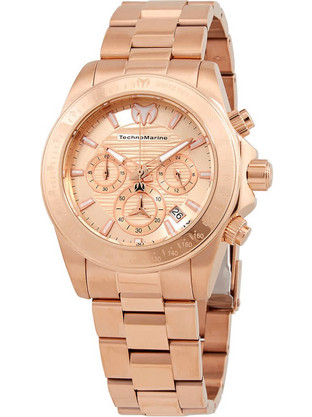 TechnoMarine Manta Ray Ανδρικό Ρολόι Χρονογράφος με Ροζ Καντράν TM-219008