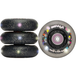 IMPALA LIGHT UP INLINE WHEELS 4PK 70MM BLACK TWINKLE