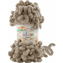 Alize Νήμα Πλεξίματος Συνθετικό Puffy 9m 100gr γκριζομπεζ