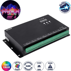 GLOBOSTAR(R) 90146 SEEKWAY EN-408 MATRIX Pixel Addressable RGB/RGBW Channel Controller 8CH AC 100-240V IP20 - DMX512 + SPI/TTL + Ethernet + RS-485 + Έως 8192 RGB / 6144 RGBW Pixels - M25.3xΠ13.7xΥ4.5c