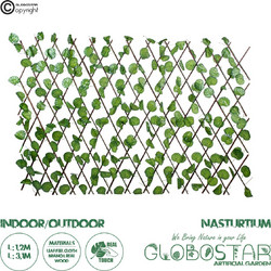 GloboStar(R) Artificial Garden NASTURTIUM 78498 Πτυσσόμενη Πέργκολα Τεχνητής Φυλλωσιάς - Κάθετος Κήπος Σύνθεση Ινδοκάρδαμο Μ110 x Π10 x Υ120cm (min) Μ310 x Π10 x Υ45cm (max)