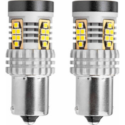 Amio - ΛΑΜΠΑΚΙΑ ΜΟΝΟΠΟΛΙΚΑ LED ΛΕΥΚΑ CAN-BUS P21W BA15S 12/24V 24xSMD 3020 - 2 TEM. (02797/AM)