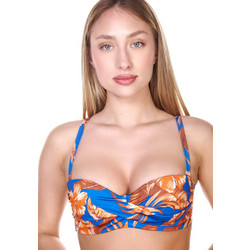 Bluepoint Bikini Top με Ενίσχυση Floral Μπλε Καφέ 26066128D-04