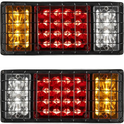 GLOBOSTAR(R) TAILIGHT 999-0258 Πίσω Φανάρι Οχημάτων LED 9W 360lm 180 DC 24V Αδιάβροχο IP66 Πορτοκαλί & Κόκκινο & Ψυχρό Λευκό 6000K - Μ34.5 x Π5.5 x Υ15cm - Πακέτο 2 Τεμαχίων