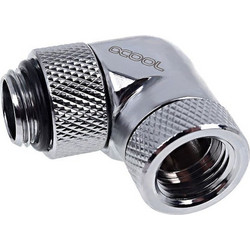 Alphacool Icicle Angle Adapter 90 Degree Rotatable G1 / 4 AG on G1 / 4 IG Fittings Ασημί 17261