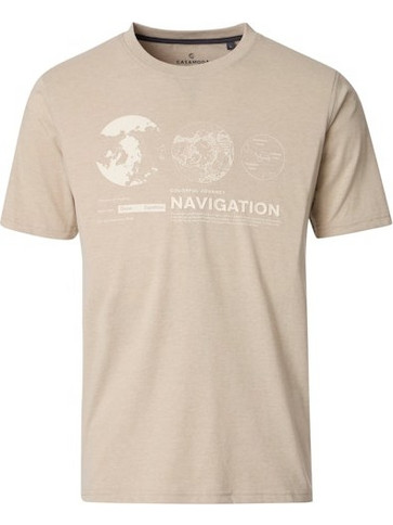 T-SHIRT K/M CASA MODA ΜΕ ΣΤΑΜΠΑ - ΜΠΕΖ