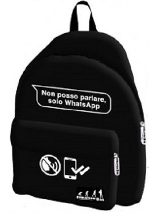 Evolution Bag Non Posso Parlare Σχολική Τσάντα Πλάτης Γυμνασίου - Λυκείου Μαύρη 1625-7631