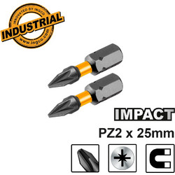 2 τεμ. Κατσαβιδόμυτες Impact PZ2x25mm SDBIM71PZ225 INGCO