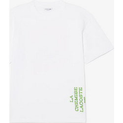 Μπλούζα LACOSTE Relaxed Fit Printed Cotton T-shirt White