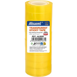 Κολλητική Ταινία Σελοτέιπ Διαφανής 18mm x 30m Σετ 10 Τεμαχίων AL9908