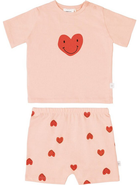Laessig Κοντό σετ πυτζάμες ,Heart peach rose, 98/104