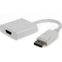 Cablexpert Μετατροπέας DisplayPort male σε HDMI female Λευκό 1τμχ (A-DPM-HDMIF-002-W ) 20CM