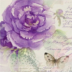 Χαρτοπετσέτa Decoupage Paw 33x33 1τμχ Μωβ τριαντάφυλλο SDL084100