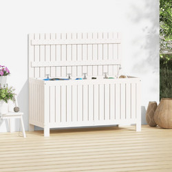 vidaXL Κουτί Αποθήκευσης Κήπου Λευκό 115x49x60cm Μασίφ Ξύλο Πεύκου 1 τεμ