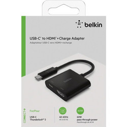 Belkin USB-C to HDMI Adapter 60W Power Delivery, Black AVC002btBK