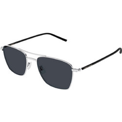 Saint Laurent SL866 002 Ανδρικά Γυαλιά Ηλίου Aviator Μεταλλικά Ασημί Μαύρο με Μαύρο Φακό